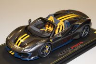 BBR Models   + Ferrari 488 PISTA Spider SILVERSTONE GREY / YELLOW - #24/2 Silverstone Grey