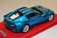 BBR Models  Ferrari Ferrari F12 TDF - BLUE EMPEROR / SILVER STRIPE Red Matt