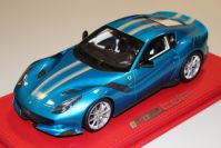 BBR Models  Ferrari Ferrari F12 TDF - BLUE EMPEROR / SILVER STRIPE Red Matt