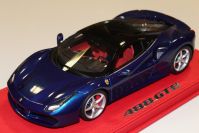 BBR Models 2015 Ferrari Ferrari 488 GTB - BLUE TDF / BLACK ROOF - Blue Tour de France