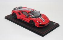 BBR Models Ferrari # Ferrari 488 PISTA - ROSSO CORSA / CARBON Rosso Corsa