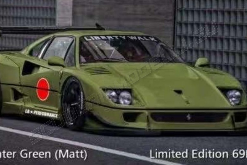 Ivy Models  Ferrari #     LB Works Ferrari F40 Wide Body - FIGHTER GREEN MATT - Green Matt